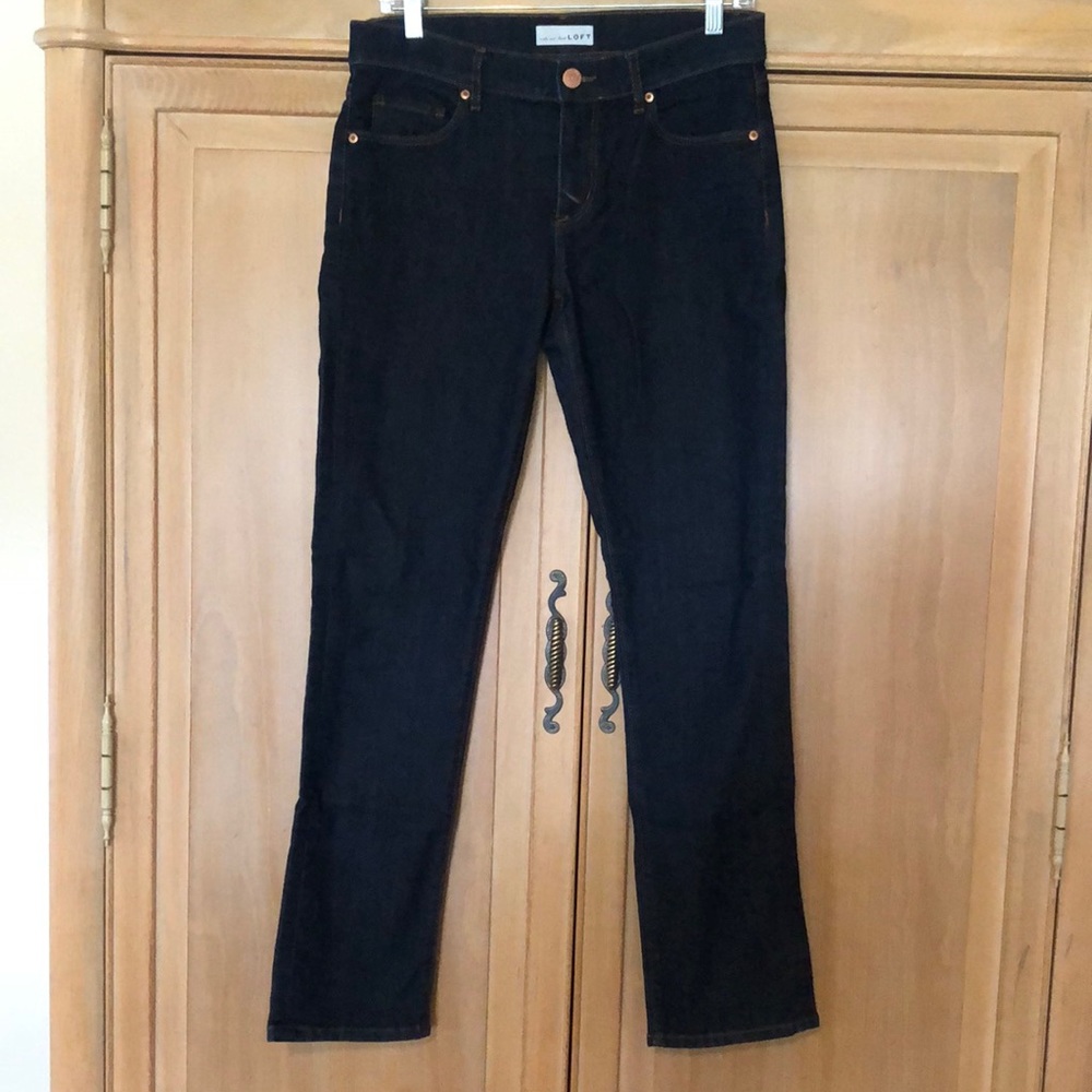 Loft Dark Wash Modern Straight Jeans